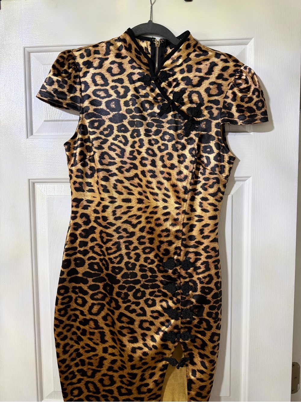 AKIRA Leopard Print Mini Dress in Brown and Black